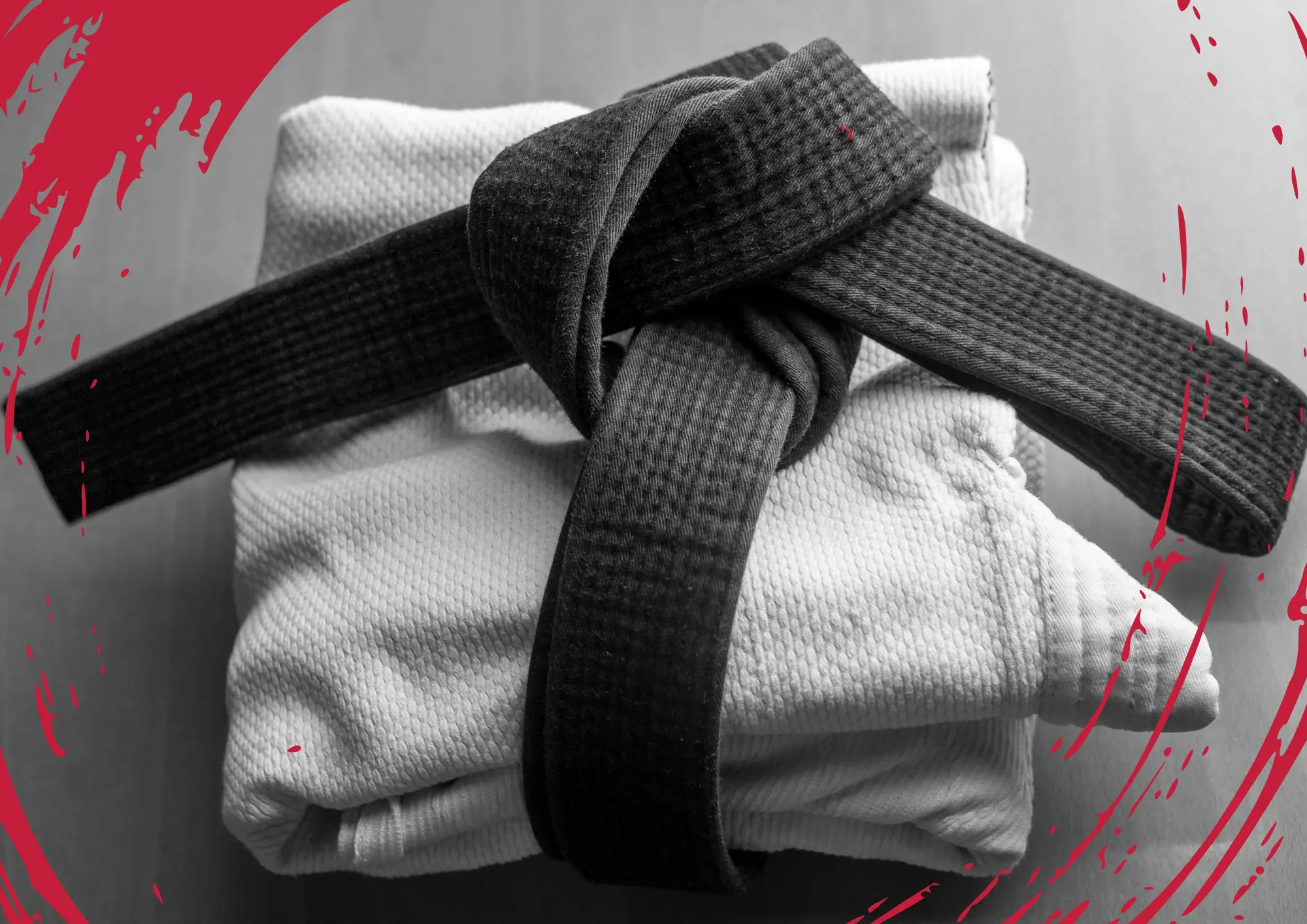 une ceinture noir de taekwondo enveloppe en doboak